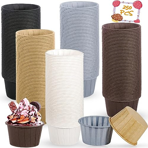 MULEVIP Muffinförmchen Papier 250 Stück Muffinform Papier,Muffins Papierförmchen,Muffin Papierförmchen mini muffins papierförmchen Muffin Förmchen für Hochzeit,Geburtstag,Party,Weiß - 5 Farben