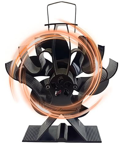 COOBAA Ventola per stufa a legna, ventola silenziosa per caminetto a risparmio energetico, attrezzatura ad aria calda circolante per stufa a legna, stufa a pellet, stufa a legna, , riscaldamento