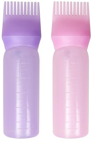 Aruicheng 2 Stücke Wurzelkamm Applikator Flasche Haaröl Applikator Flasche 160ml Haarfärbebürste Flasche Kunststoff Hair Oil Applicator Bottle mit Abgestufter Skala Zum Haarfärben