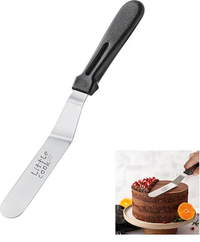 Little Cook Pfannenwender für Zuckerguss, Edelstahl, versetzter Pfannenwender, Kuchenspatel mit ergonomischem PP-Griff, Mehrzweck-Zuckergussstreuer für Zuhause, Küche, Backen, spülmaschinenfest (15,2