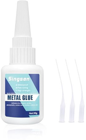 Colla Metallo, 30g Super Glue per Metallo, Asciugatura Rapida, Trasparente, per Acciaio Inox, Artigianato Fai-da-te, Lega di Alluminio, Tubi Metallici, Gioielli in Metallo, DIY Craft