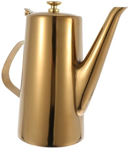 Milisten 1 Pc Botella De Agua Fría Jarra De Agua Fria Aceitera De Oliva Olla De Vinagre Garrafas De Agua Decantador De Agua Cuello De Cisne Acero Inoxidable Botella De Vidrio Grasa