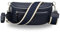 BRISE Bauchtasche Damen Echtes Leder Lucia Handgemachte Umhängetasche Crossbody Bag mit Ledergurt + Optionalen Breiten Gemusterten Riemen 3 Fächer Stylische Hüfttasche Made in Italy (Dunkelblau - 3)