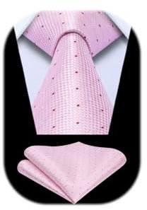 Enlision Krawatte Rosa Herren Hochzeit Plaid Krawatten mit Einstecktuch Formell Business Krawatte & Taschentuch Set