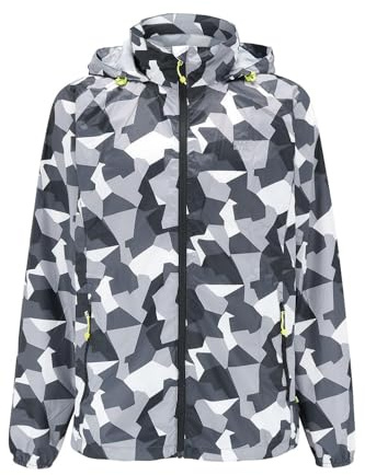Mac in a Sac Origin – wasserdichte, zusammenpackbare Jacke – winddichter, atmungsaktiver, leichter Regenmantel für Damen und Herren - White Camo - S