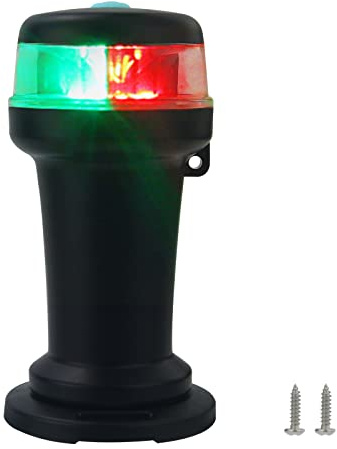 Besramtic Boat Navigation Lights Battery Powered with Magnetic Base Bow Light LED Surface Mounting (Bi Color, Red and Green)
