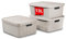 astor24 PREMIUM 3er XXL Set Aufbewahrungsbox Korb mit Deckel Organizer Ideal für Büro,Kleiderschrank, Schrank, Küche & Haushalt (Cafe Latte, 3er Set 13 Liter)