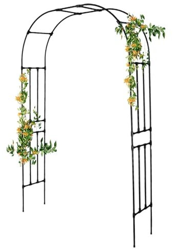 Halbseitiger Gartenbogen, robuster Gartenlaube, Stahlrahmen, Gartenbogen, Halbbogen für Kletterpflanzen, Rosen