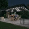 Homgoday Pavillon mit LED-Lichterkette Gartenpavillon Gartenzelt Festzelt Bierzelt Partyzelt UV Schutz Gartenzelt für Event, Party, Garten, Terraza 3x4 m Anthrazit Stoff