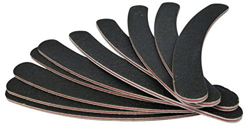 Qoekacy 10 Double Sided 100/180 Grit/Bana Na Curved Nail Files Uk Emery Board