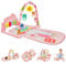 AOMIG Piano-Gym Spieldecke, Krabbeldecke mit Musik und Lichtern, Spielmatte mit Spielbogen abnehmbarem Babyspielzeug, Bauchzeit Activity Decke für Kleinkinder ab der Geburt – Einhorn