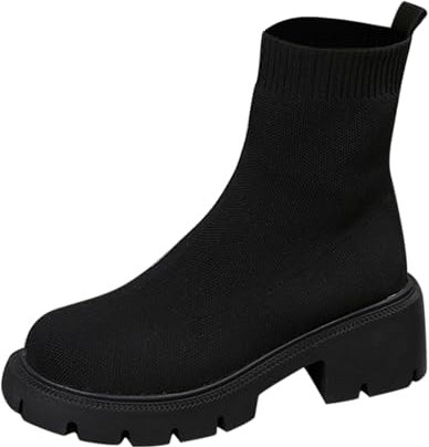 WKAYsIV Stivali-Equitazione-Quadrata-Ricamata-Marrone Stivali da Donna con Tacco 7 cm Stivali Donna Estivi Tacchi Alti 41 24.99