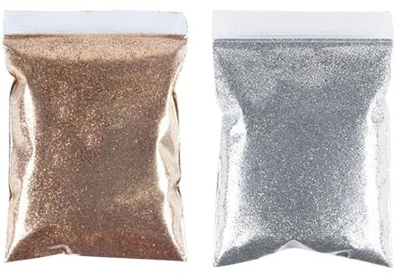 Glitzerpulver Set 100g,Glitzerpulver Zum Basteln,Gold Silber Glitzerpulver, Glitzerpuder Für Nägel,Masquerade, Epoxidharz Glitzer,DIY,Nagelkunst (Silber+Gold)