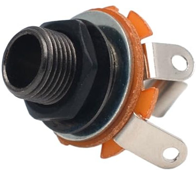 TingHaoO E-Gitarren-Eingangsbuchsen für E-Gitarre und Bass, 6,35 mm Mono-Klinkenbuchse, Chrommutter und Unterlegscheibe