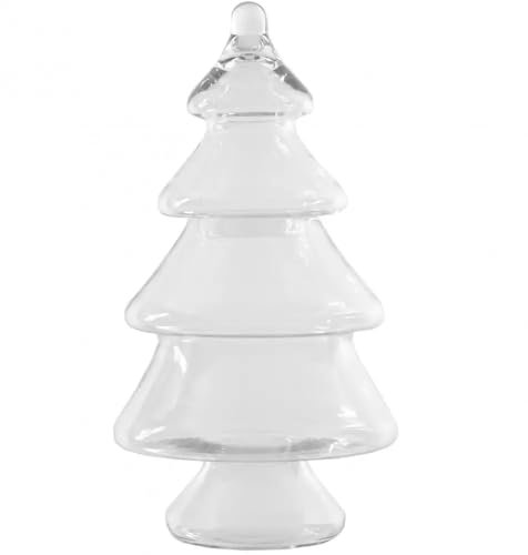 Albero di Natale decorativo in vetro, altezza 40 cm, da riempire e decorare, bomboniere, decorazione per albero fai da te, decorazione natalizia per la casa