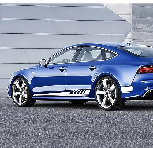 ZzYyyJie Für Audi A7 Sportback S7 RS7 Auto Karosserie Seite Streifen Aufkleber,Stoßstange Aufkleber Vinyl Streifen,B-White