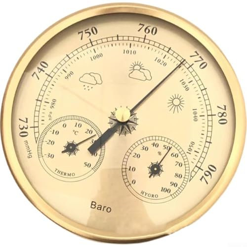 FUBESK 3-in-1 Wetterstation Thermometer, Hygrometer, Barometer zur Umgebungsüberwachung (13 cm)