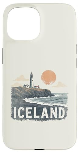 Hülle für iPhone 15 Retro Island Landschaft Vintage Souvenir