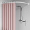 APHTOCF Tringle De Rideau De Douche en Forme De L, 70 X 70 Cm Tringle Rideau Angle Blanc, Barre Rideau Douche INOX sans Perçage/Forage, pour Salle De Bain,Douche,Baignoire,vestiaire