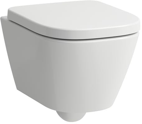 LAUFEN Meda Wand-WC Advanced kompakt, spülrandlos, Silent Flush, 360x490mm, verdeckte Befestigung Tiefspüler, H8201137570001, Farbe: weiß matt