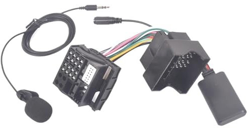 ZVPQU for Audi, for A4 B7 (2005-2008) TTs TT A8 R8 A3 Mit Quadlock Radio Kabelbaum Stecker Mikrofon Freisprecheinrichtung Bluetooth 5,0 AUX Adapter Radio-Adapterkabel