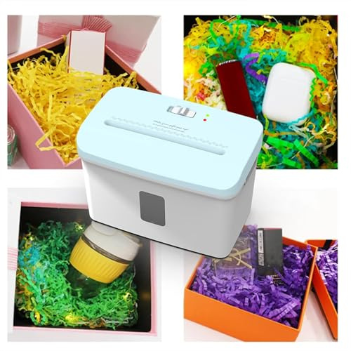 DWNYSMUSC Crinkle Paper Shredded, Cut Paper Machine, Automatic Zig Zag Shredded, 7.5L Visible Transparent Window Capacity