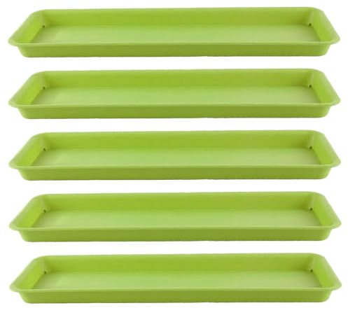 Sharplace Soucoupes végétales 5X, Plateaux de Plantes, Plateaux de Pot à Fleurs rectangulaires, soucoupes en Pot à Fleurs pour Jardin à l'intérieur, Vert