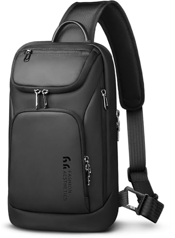 hk Brusttasche Herren Crossbody Tasche Wasserabweisend Umhängetasche mit Tabletfach für iPad 11,3 Zoll