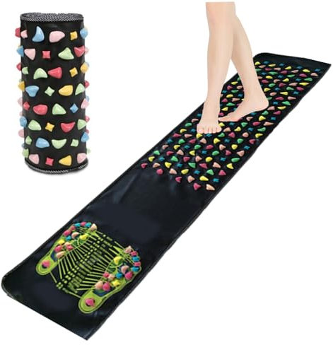 Tapis de massage des pieds, tapis d'acupression pliable sans glissement avec graphique d'acupoint plantaire, réflexologie robuste pour réduire les pieds de neuropathie soulagement la douleur et