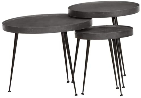 vidaXL Couchtisch 3 STK. Schwarz Holzwerkstoff, Beistelltisch, Wohnzimmertisch, Akzenttisch, Sofatisch, Kaffeetisch, Beistelltisch, Teetisch