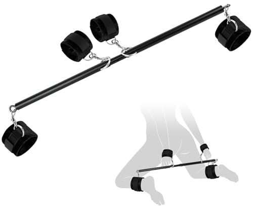 BDSM Bondage Sex Restraints Spreader Bar, Adjustable Sex Toys for Couples | Spreader Bar Set With Handcuffs Ankle Cuffs, Sex Bondage Kit for Couples Beginner Adults Sex SM Games