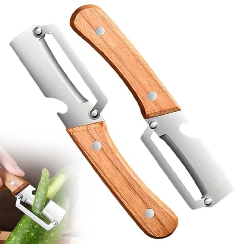Multi-Functional Vegetable Peeler for Kitchen, 2PCS 2 in 1 Stainless Steel Fruit and Vegetable Peeler with Bottle Opener, Portable Kitchen Peelers for Fruit Veggie Pumpkin ect