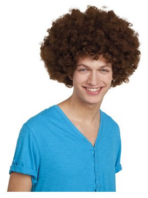 Perücke Afro braun für Erwachsene
