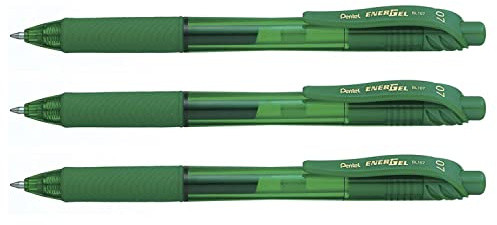 Pentel 3 Stück Liquid-Tintenroller, Gel, EnerGel-X BL107, Grün