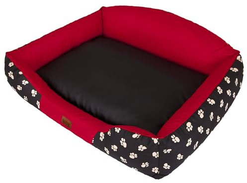 Hobbydog LKRLCZK2 Hundebett Hundesofa Hundekorb, Größe L, 65 x 50 cm, Krone red