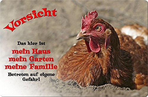 +++ HUHN Hühner - Metall WARNSCHILD Schild Stallschild Sign - UHN 02 T1