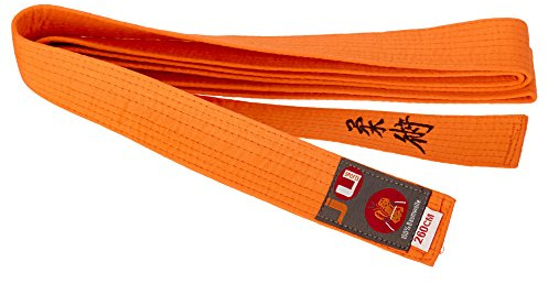 Budogürtel orange mit Bestickung Ju-Jutsu (Japanisches Kanji)