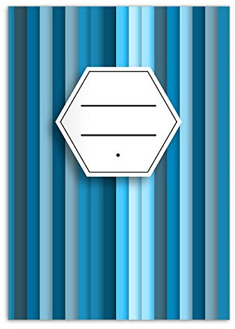 Kartenkaufrausch 8 Trendige DIN A4 Schulhefte, Notizhefte, blau Lineatur 20 (blanko Heft)