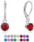 DTPSilver - Damen Klappbügel Ohrringe 925 Sterling Silber mit Kristallen von Swarovski® Elements 6 mm Runde - Farbe : Light Siam Rot