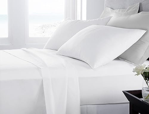 Banzaii Completo Lenzuola Singolo 100% Puro Cotone Alta qualità Made in Italy (per materassi 80/90 cm, altezza fino a 30 cm) Bianco