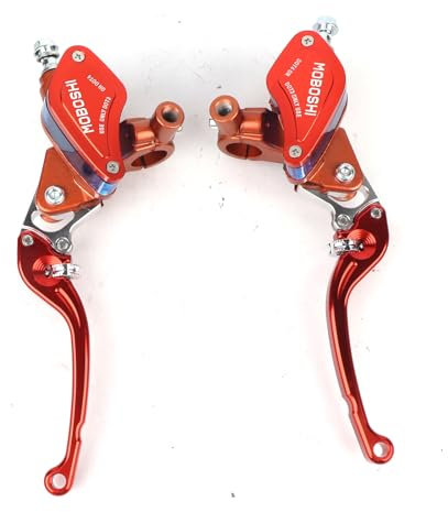 frizione idraulica moto + Pompa freno idraulica 1 paio 22mm Pompa freno idraulica per moto CNC Pompa frizione Leva cilindro regolabile(arancia)