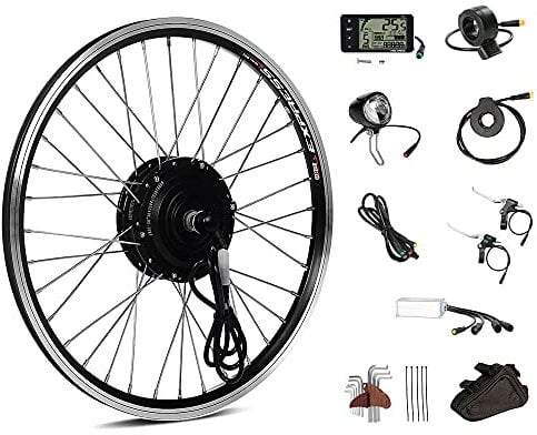 Season 36V250W 20 Inch Front Wheel Motor E-Bike Conversion Kit Black for Electric Bicycle with LCD Display