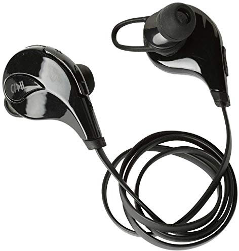 Bluetooth Sport Earphones for Samsung Galaxy S10 Smartphone Wireless Sound Button Hands Kit In-Ear Universal (Black)