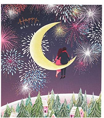 Glückwunschkarte zum Neujahr 2021, schönes Feuerwerk-Design