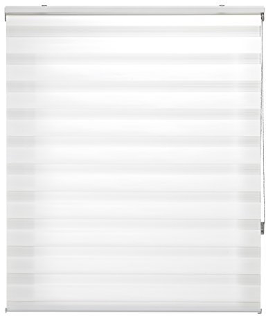 Blindecor Lira estor enrollable noche y día, color Blanco roto, estor de 150 x 180 cm (ancho x alto). Tamaño de la tela 147 x 175 cm. Estores noche y dia elegantes