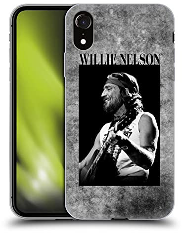 Head Case Designs Offizielle Willie Nelson Black and White Grunge Gel Handyhülle Hülle [Militärischer Schutzgrad] Kompatibel mit Apple iPhone XR