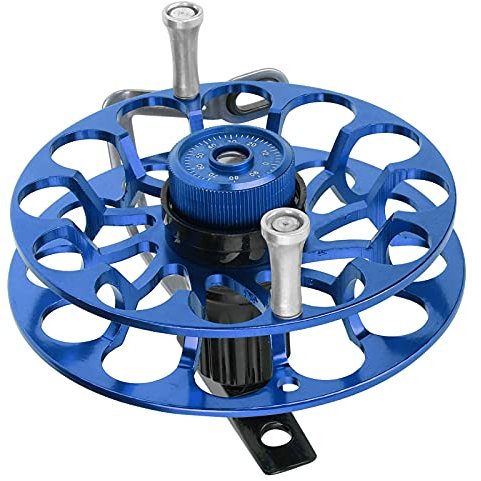 Vbestlife Fishing Centrepin Reel,Fishing Gear Fishing Reel Portable Multifunction All‑metal Wind Fire Wheel(blue)