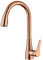 WPHH Grifo De Cocina con Rociador Abatible, Grifo para Fregadero De Cocina Giratorio De 360 ° En Oro Rosa, Grifo Mezclador De Un Solo Orificio De Latón Macizo para Agua Fría Y Caliente