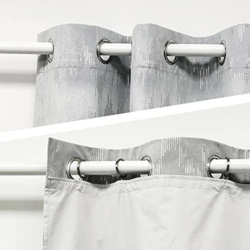 always4u 100% Blackout Curtain Lining Eyelet Odorless Thermal Blackout Linings 1 Pair 44*51Drops for Curtains