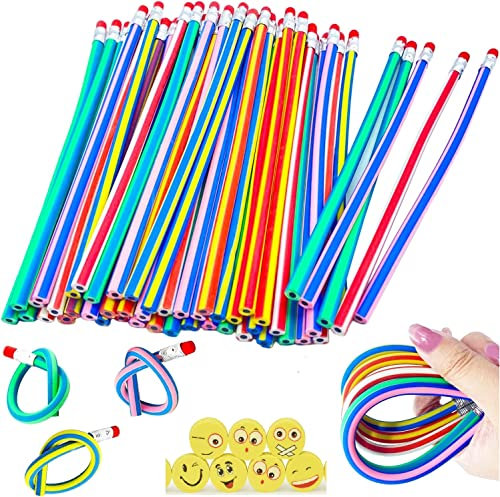 zhangxin Biegebleistifte, 30 Stück Biegbare Bleistifte,Kinder Bunter Biegsame Nleistifte Flexibler weicher Bleistift mit Radiergummi für Ideal Kleine Geschenke für Kinder
